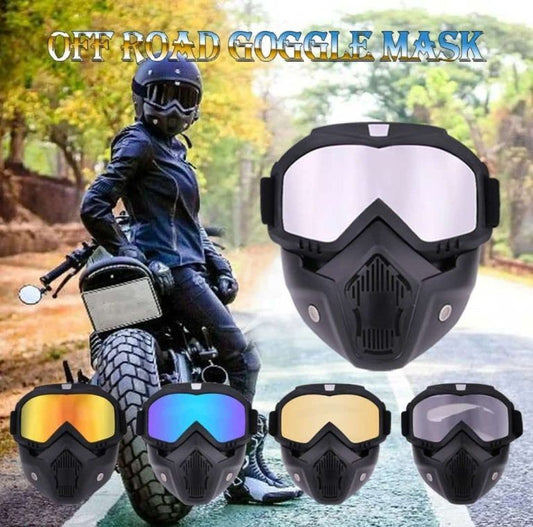 2 In 1 Bike Detachable Helmet Goggles Mask Blue Mercury